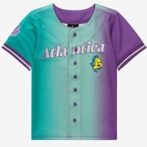 Disney Princess The Little Mermaid Atlantica Womens Baseball Jersey 2X NWOT